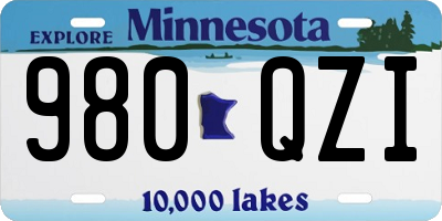 MN license plate 980QZI