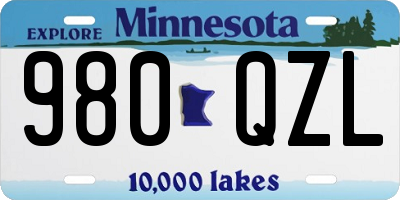 MN license plate 980QZL