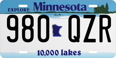 MN license plate 980QZR
