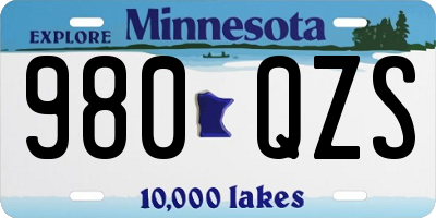 MN license plate 980QZS