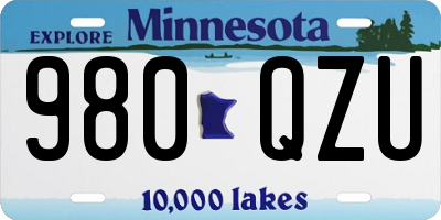 MN license plate 980QZU