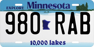 MN license plate 980RAB