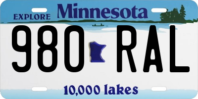 MN license plate 980RAL