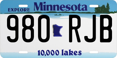 MN license plate 980RJB