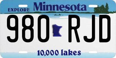 MN license plate 980RJD