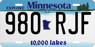 MN license plate 980RJF