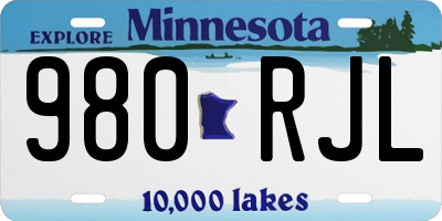 MN license plate 980RJL