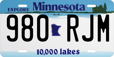 MN license plate 980RJM