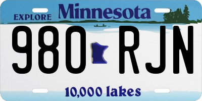 MN license plate 980RJN