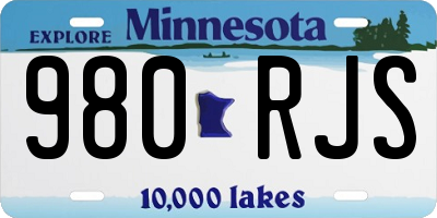 MN license plate 980RJS