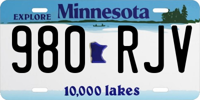MN license plate 980RJV