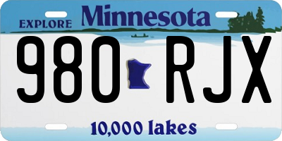 MN license plate 980RJX