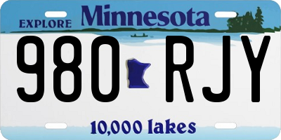 MN license plate 980RJY