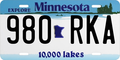 MN license plate 980RKA
