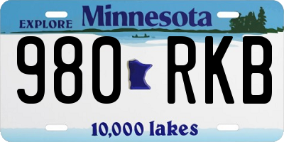 MN license plate 980RKB