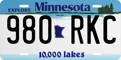 MN license plate 980RKC