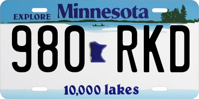 MN license plate 980RKD