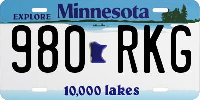MN license plate 980RKG