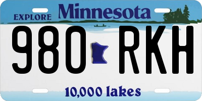 MN license plate 980RKH