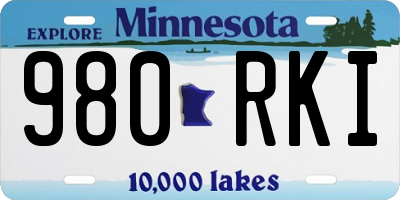 MN license plate 980RKI