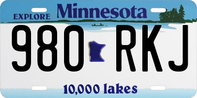MN license plate 980RKJ