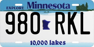 MN license plate 980RKL