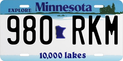MN license plate 980RKM