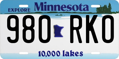 MN license plate 980RKO