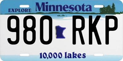 MN license plate 980RKP