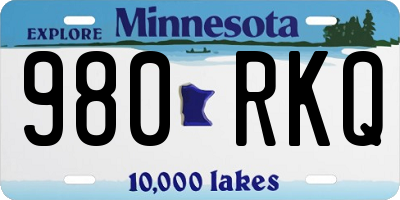 MN license plate 980RKQ
