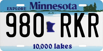 MN license plate 980RKR