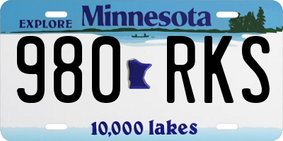MN license plate 980RKS