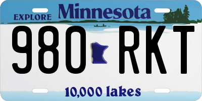 MN license plate 980RKT