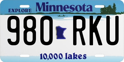 MN license plate 980RKU