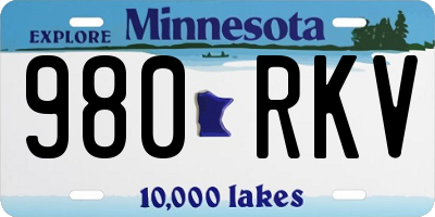 MN license plate 980RKV