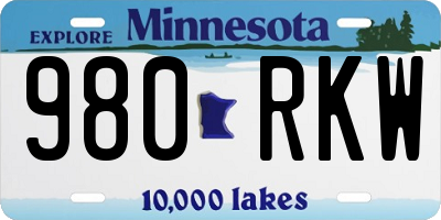 MN license plate 980RKW