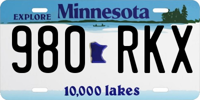 MN license plate 980RKX