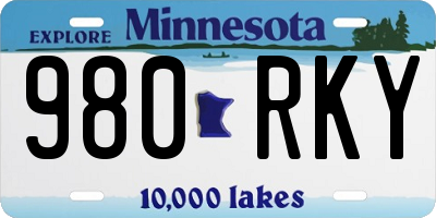 MN license plate 980RKY