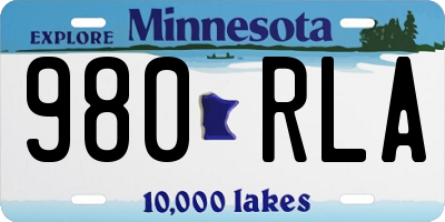 MN license plate 980RLA