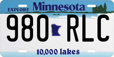 MN license plate 980RLC