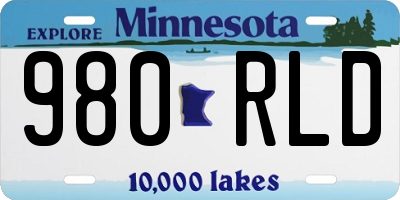 MN license plate 980RLD