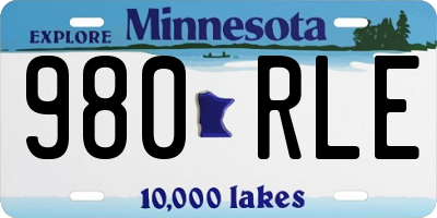 MN license plate 980RLE