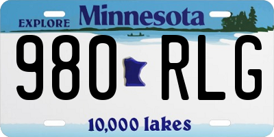 MN license plate 980RLG