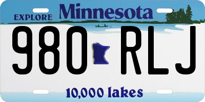 MN license plate 980RLJ