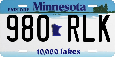 MN license plate 980RLK
