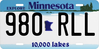 MN license plate 980RLL