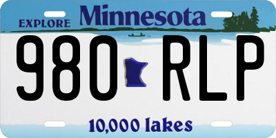 MN license plate 980RLP