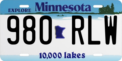 MN license plate 980RLW