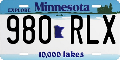 MN license plate 980RLX