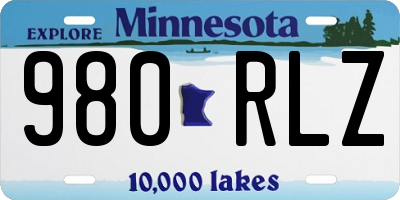 MN license plate 980RLZ